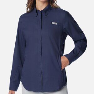 Columbia Women's PFG Tamiami II Long Sleeve Shirt Size S Nocturnal Blue/Navy
